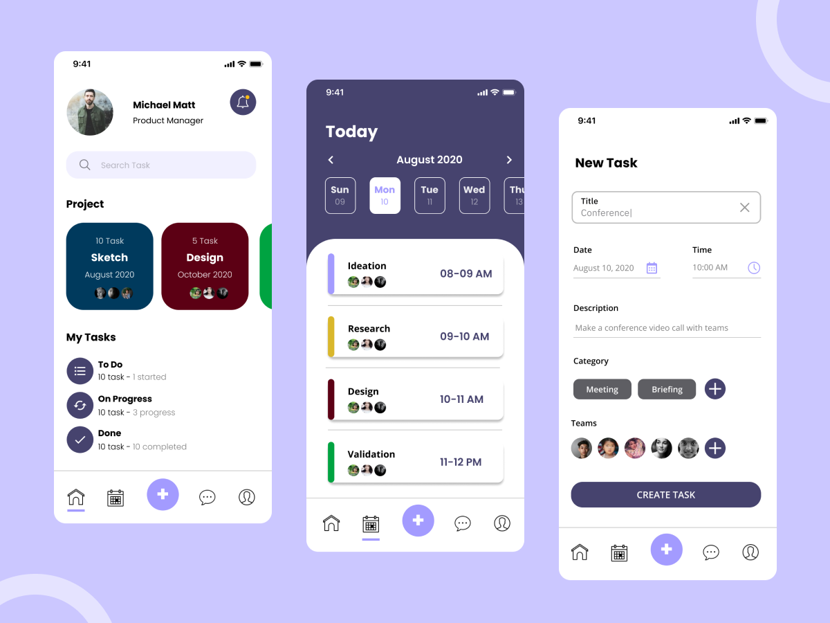 Tasking Mobile UI Design
